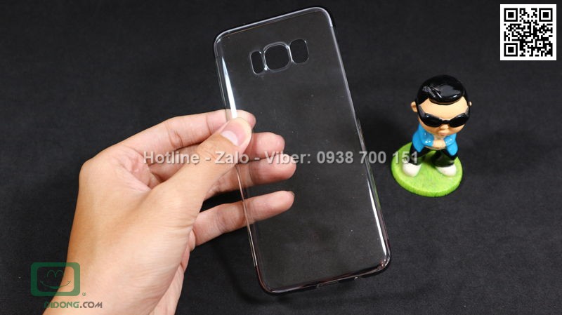 Ốp lưng Samsung Galaxy S8 Baseus Glitter trong suốt viền màu