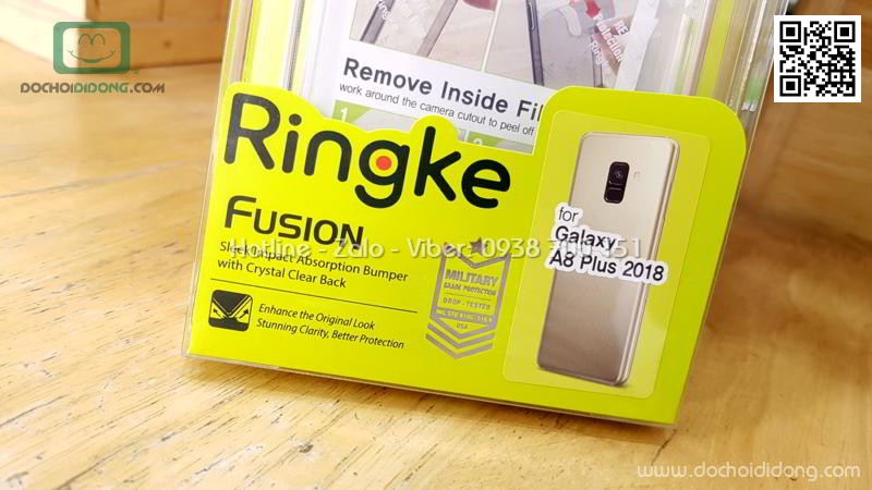 Ốp lưng Samsung Galaxy A8 Plus 2018 Ringke Fusion