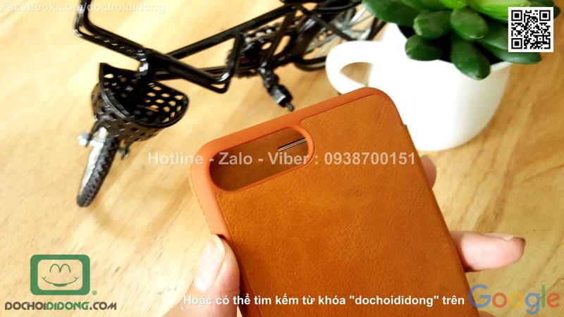 Bao da iPhone 7 Plus Nillkin Qin vân sần
