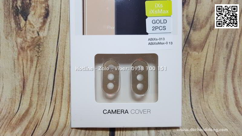 Bộ 2 ốp nhôm bảo vệ camera iPhone X Xs Xs Max Totu