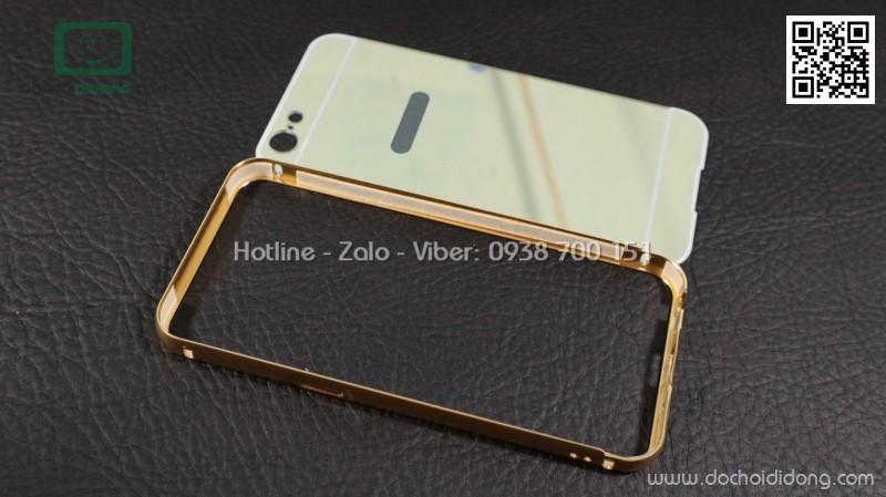 Ốp lưng Oppo Neo 9s viền nhôm lưng tráng gương