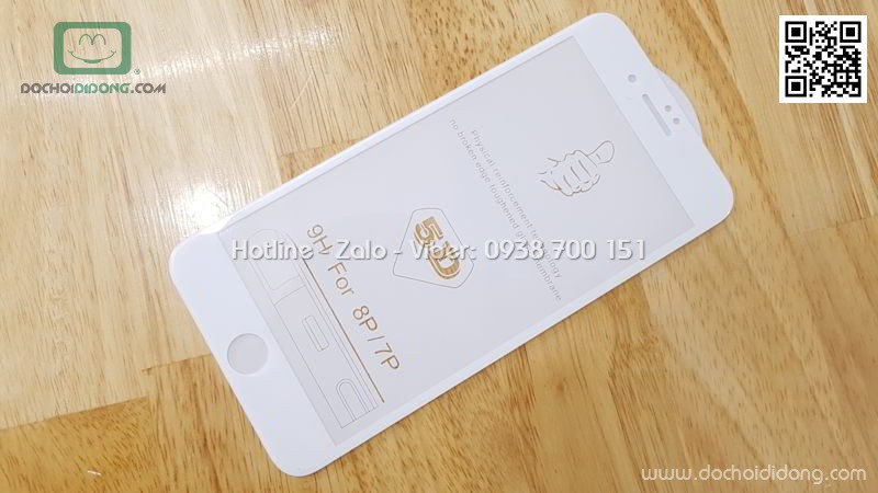 Miếng dán cường lực full màn hình iPhone 8 Plus 5D