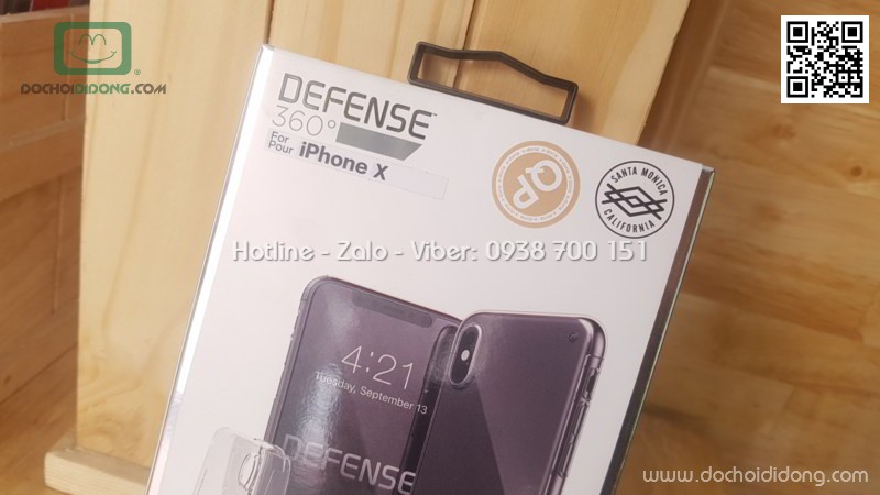 Ốp lưng iPhone X XS X-Doria Defense 360 độ