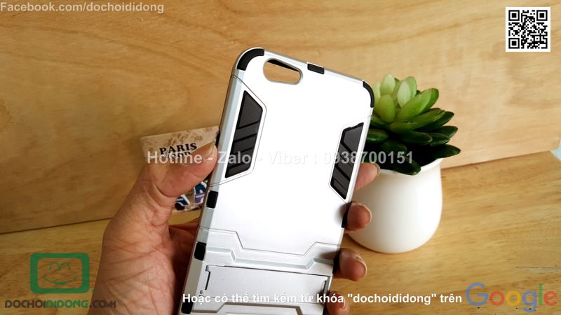 Ốp lưng Oppo F1s Iron Man chống sốc có chống lưng
