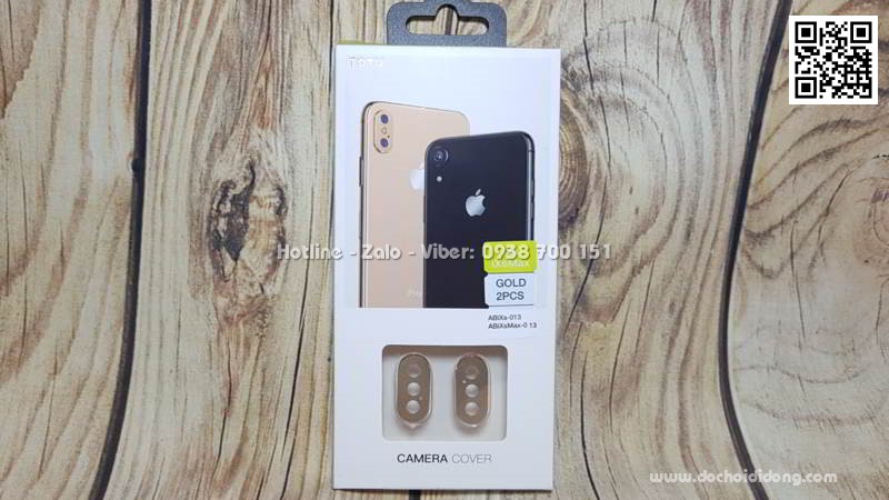 Bộ 2 ốp nhôm bảo vệ camera iPhone X Xs Xs Max Totu