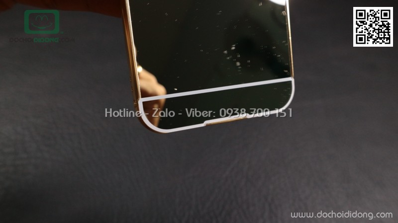 Ốp lưng Oppo Neo 9s viền nhôm lưng tráng gương