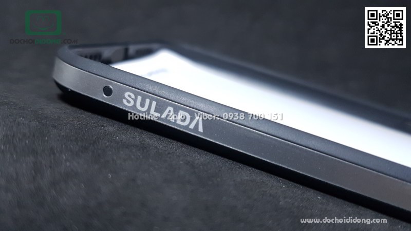 Ốp lưng iPhone X XS Sulada lưng kính trong viền màu