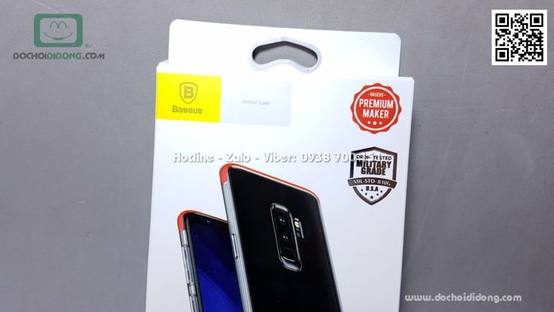 Ốp lưng Samssung S9 Plus Baseus dẻo trong chống sốc 2 đầu màu