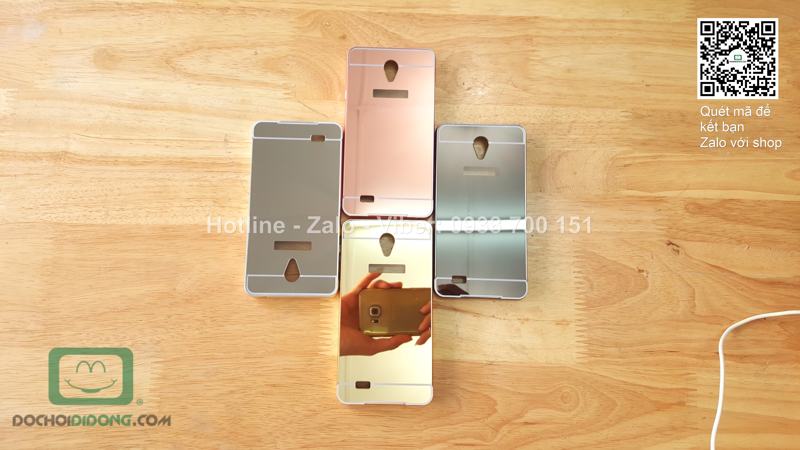 Ốp lưng OPPO Joy 3 viền nhôm lưng tráng gương