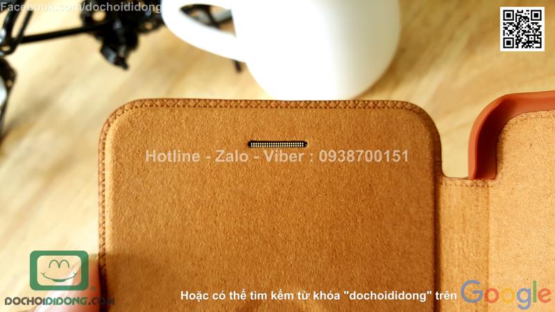 Bao da iPhone 7 Plus Nillkin Qin vân sần