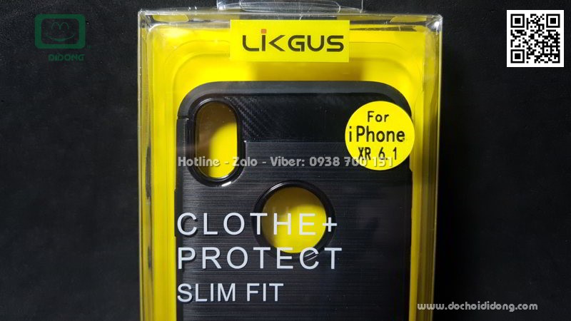 Ốp lưng iPhone XR Likgus chống sốc vân kim loại