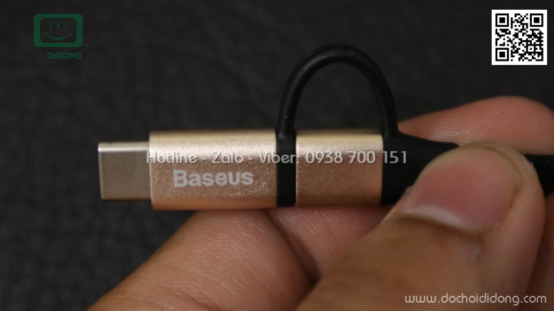 Cáp sạc 2 trong 1 MircoUSB và Type C Baseus chính hãng