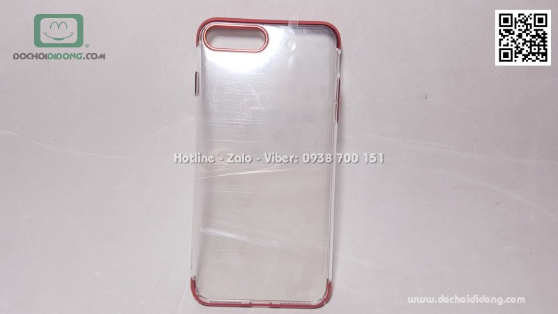 Ốp lưng iPhone 7 8 Plus Baseus Glitter trong suốt viền màu