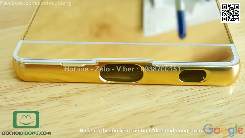 Ốp lưng Sony Xperia Z5 Premium viền nhôm lưng tráng gương