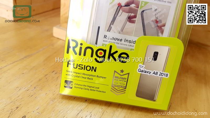 Ốp lưng Samsung Galaxy A8 2018 Ringke Fusion