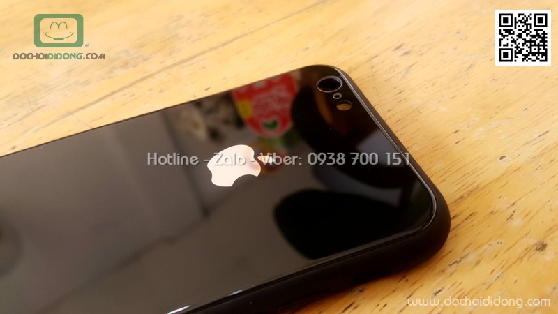 Ốp lưng iPhone 6 6S Hojar lưng kính cường lực viền mềm