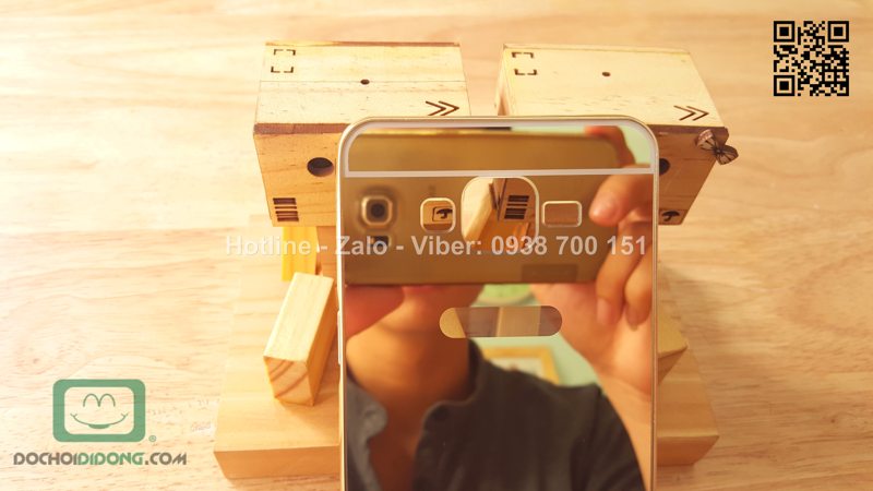 Ốp lưng Samsung Grand Prime G530 viền nhôm lưng tráng gương