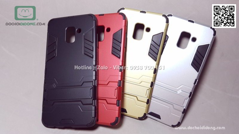 Ốp lưng Samsung A8 Plus 2018 Iron Man chống sốc có chống lưng