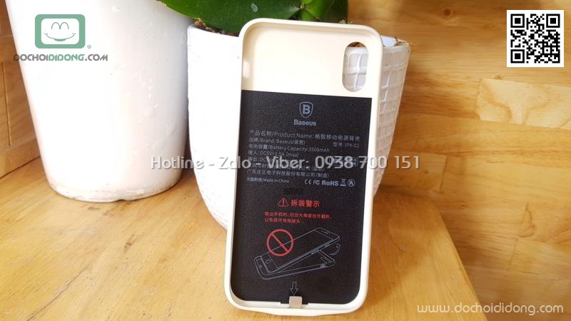 Ốp lưng sạc dự phòng iPhone X XS Baseus 3500mah