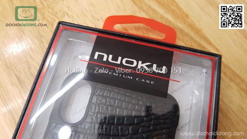 Ốp lưng iPhone X Nuoku da cá sấu thật