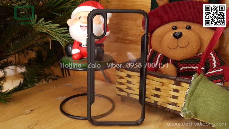 Ốp lưng iPhone X SHENGO lưng kính cường lực viền chống trượt