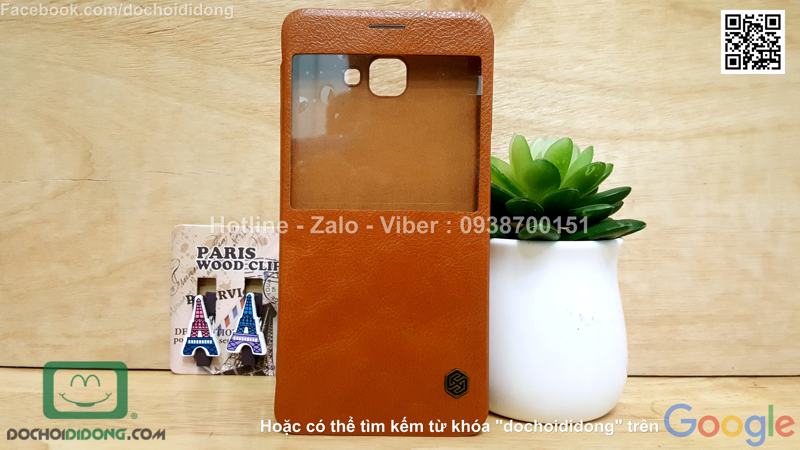 Bao da Samsung Galaxy A9 Nillkin Qin vân sần