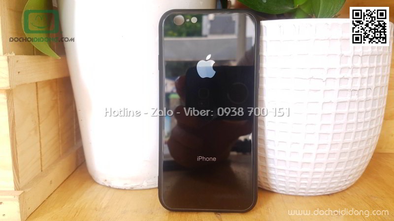 Ốp lưng iPhone 6 6S Hojar lưng kính cường lực viền mềm