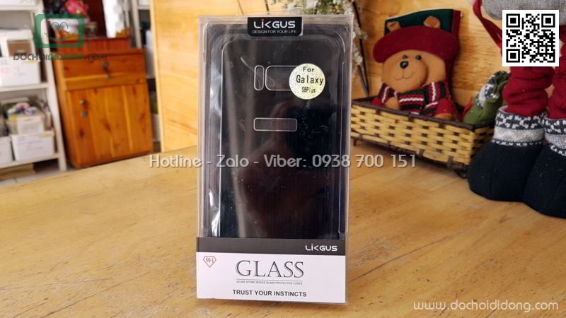 Ốp lưng Samsung S8 Plus Likgus lưng kính cường lực viền mềm