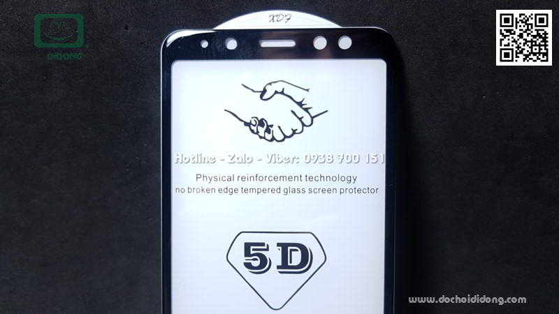 Miếng dán cường lực full màn hình Samsung A8 2018 Zacase full keo
