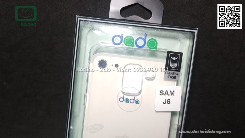 Ốp lưng Samsung J6 Dada dẻo trong siêu mỏng