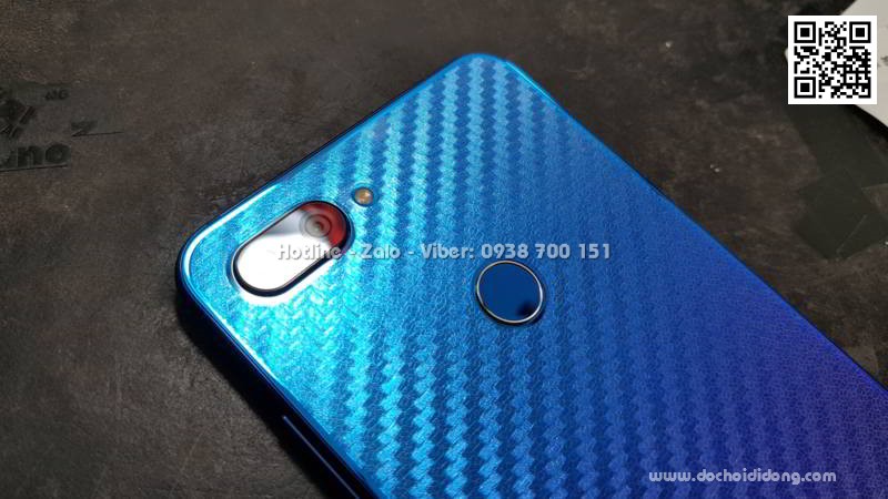 Miếng dán mặt lưng Xiaomi Mi 8 Lite vân carbon