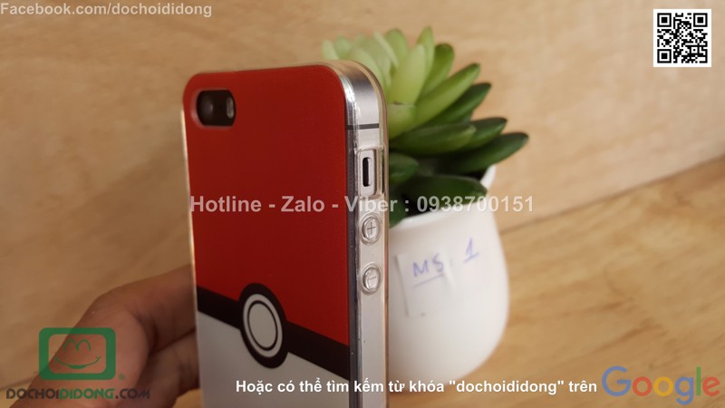 Ốp lưng iPhone 5 5s SE Pokemon Go dẻo viền trong