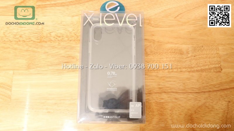 Ốp lưng iPhone X XS X-Level dẻo trong siêu mỏng