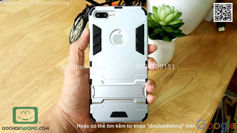 Ốp lưng iPhone 8 Plus Iron Man chống sốc có chống lưng