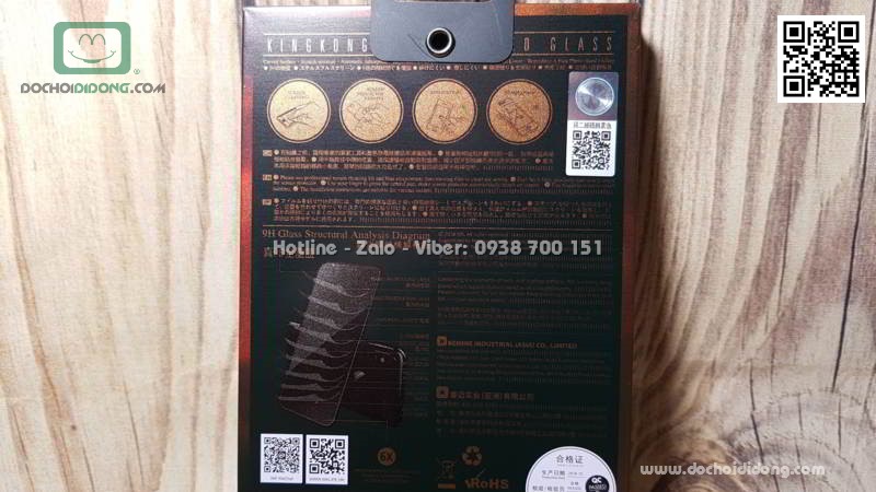 Dán cường lực iPhone XS Max KingKong hộp sắt chính hãng