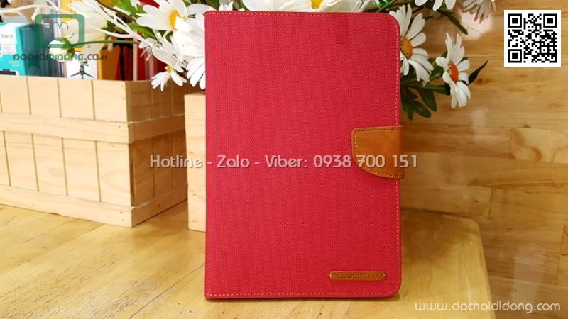 Bao da iPad Mini 1 2 3 Mercury Canvas Diary vân vải nhét card