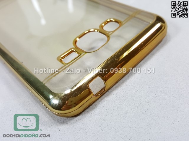 Ốp lưng Samsung Galaxy Grand Prime G530 Totu dẻo trong viền vàng
