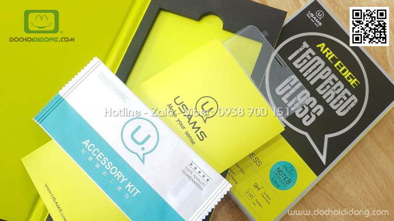 Miếng dán cường lực full màn hình Samsung Note 8 Usams ARC EDGE