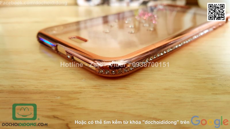Ốp lưng iPhone 8 Plus đính đá hình con công