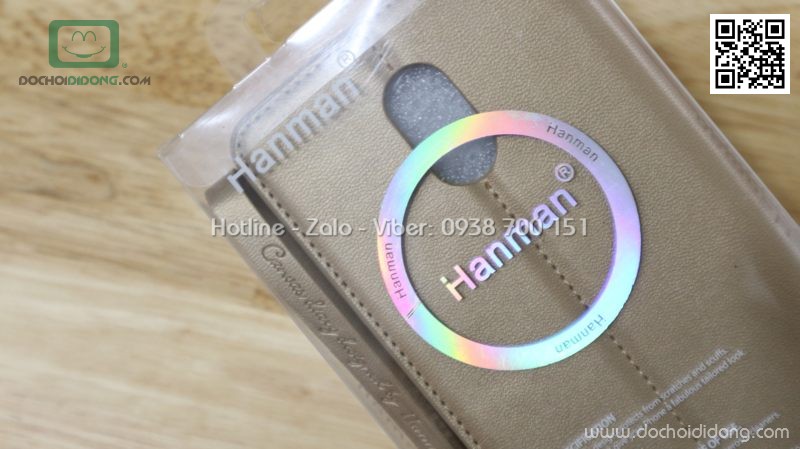 Bao da Samsung J7 Plus Hanman dạng ví có nam châm