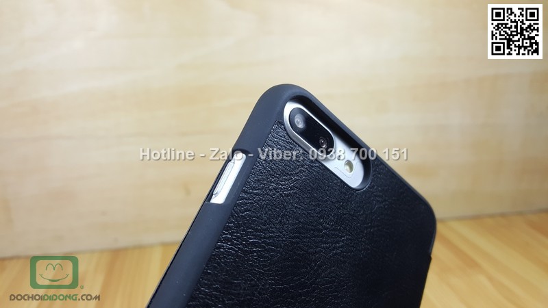 Bao da iPhone 8 Plus Nillkin Qin vân sần