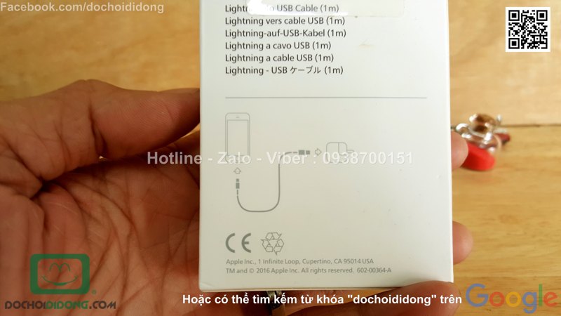 Cáp sạc Apple iPhone 7 Lightning chính hãng