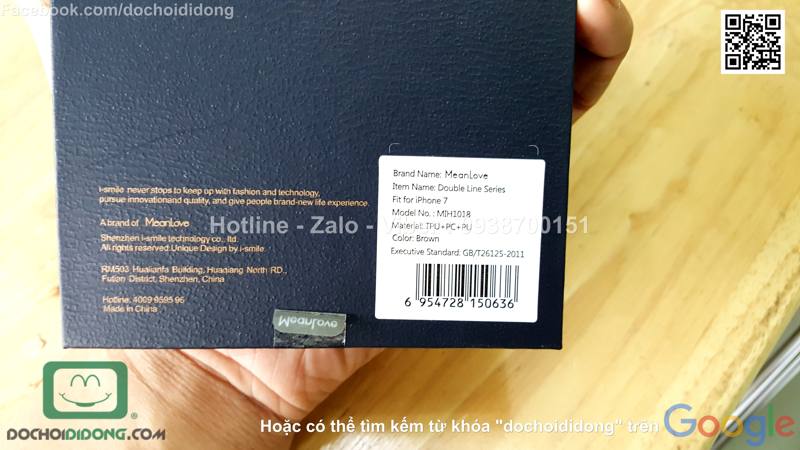 Ốp lưng iPhone 7 Mean Love lưng da chống sốc