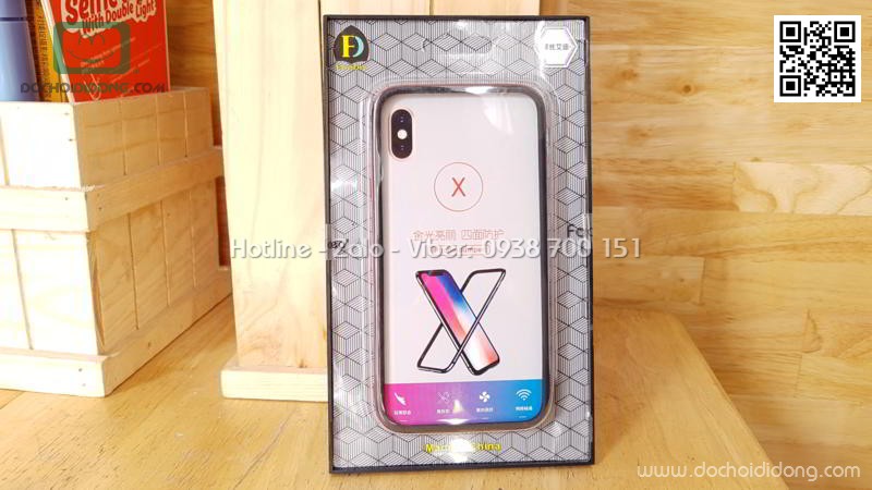 Ốp viền iPhone X Faceidea Bumper dẻo ánh kim