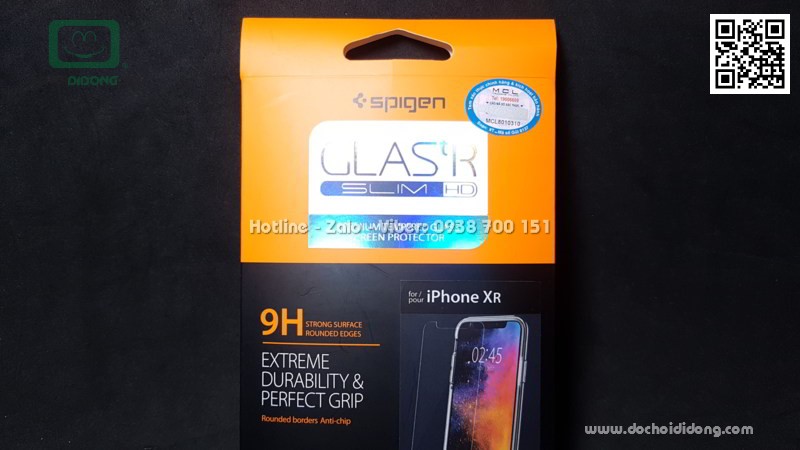 Miếng dán cường lực iPhone XR Spigen 9H