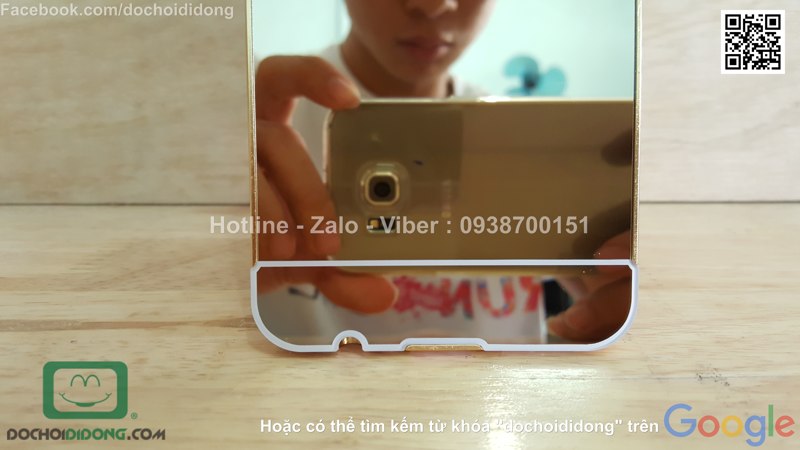 Ốp lưng OPPO R9 viền nhôm lưng tráng gương