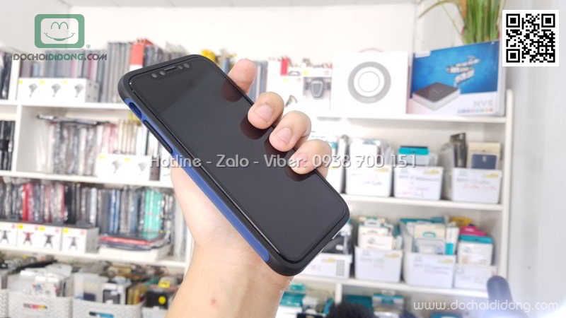 Ốp lưng iPhone X Baseus Bumper viền gân 3 lớp