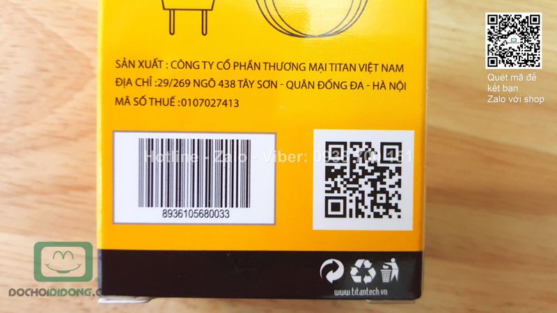 Dock sạc nhanh Titan tự điều chỉnh dòng điện 1A 2A