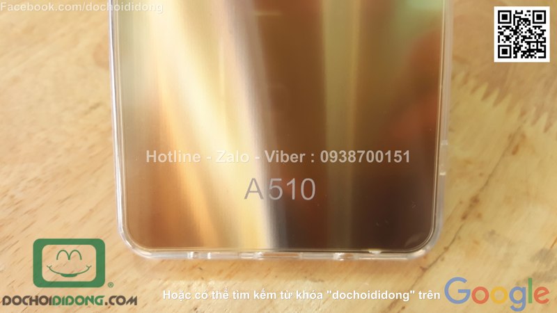 Ốp lưng Samsung Galaxy A5 2016 loại dẻo lưng vàng óng ánh