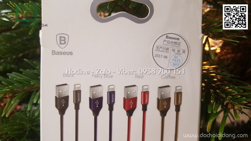 Cáp sạc lightning Baseus Yiven 1 mét 8 chống rối